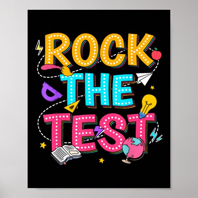 Póster Rock The Test Motivational Testing Day For Teacher (Frente)