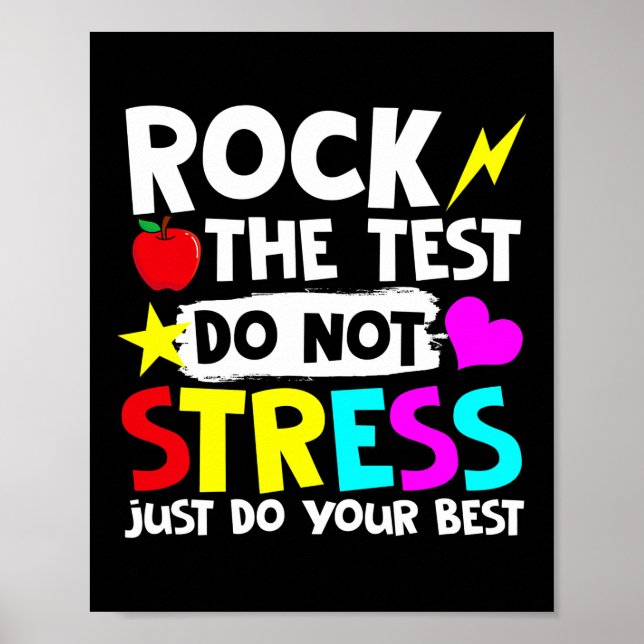 Póster Rock the Test No Stress Haz lo Mejor (Frente)