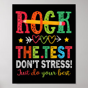 Póster Rock The Test No Stress Haz Tu Mejor Enseñanza