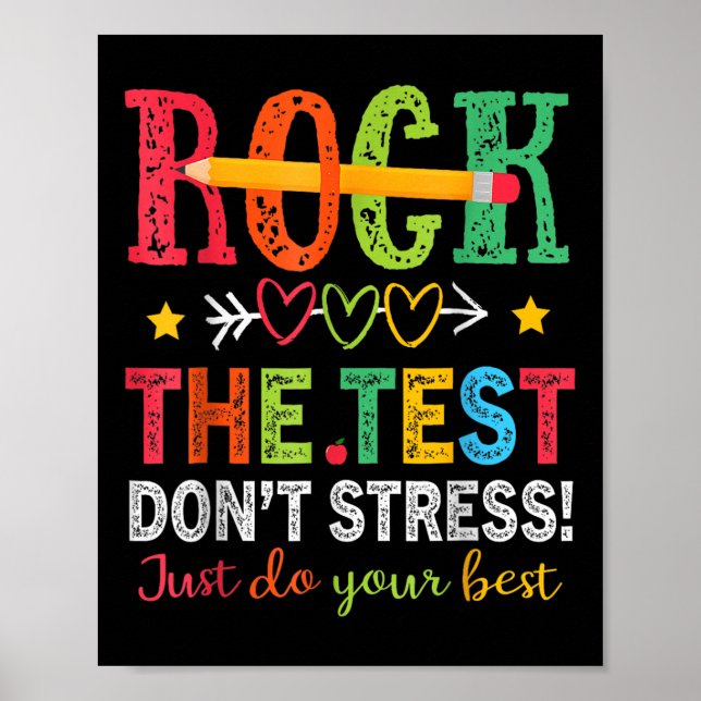 Póster Rock The Test No Stress Haz Tu Mejor Enseñanza (Frente)