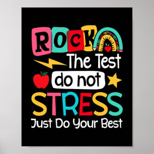 Póster Rock The Test Teacher Test Day Testing Day