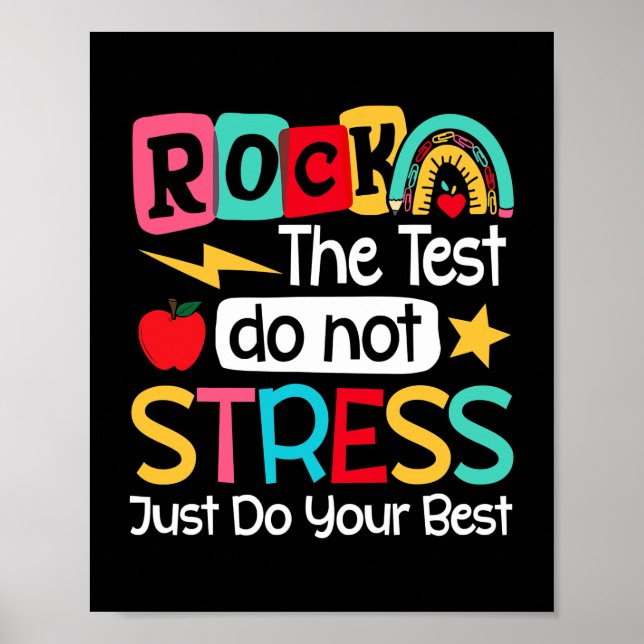 Póster Rock The Test Teacher Test Day Testing Day (Frente)