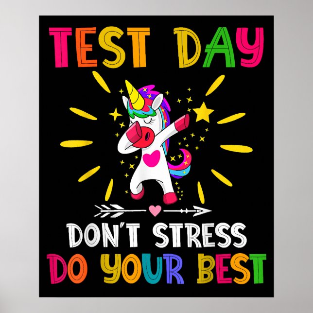 Póster Rock The Test Teacher Test Day Testing Day Funny (Frente)