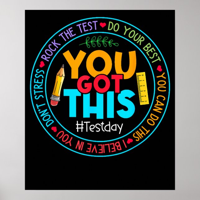 Póster Rock The Test Teacher Testing Day You Got This (Frente)