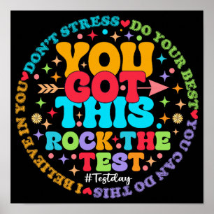 Póster Rock The Test Teacher Testing Day You Got This