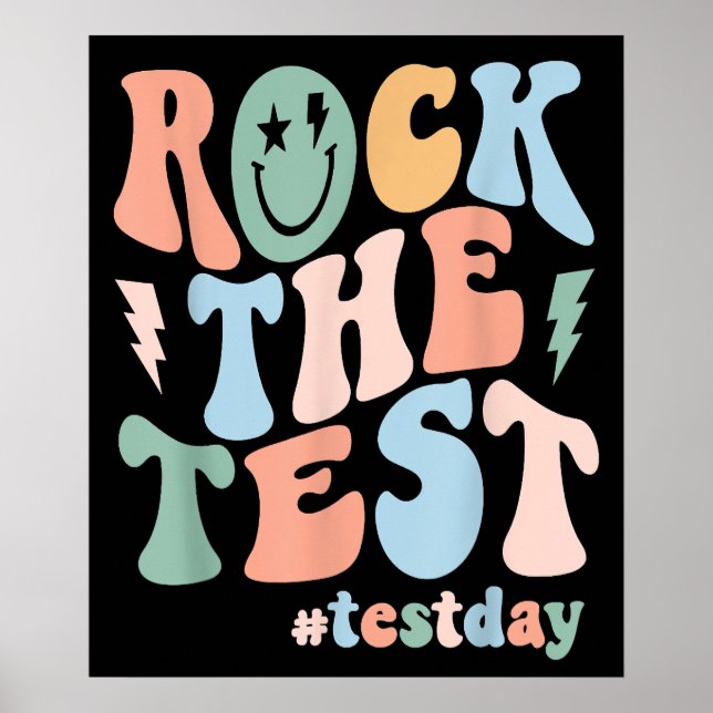 Póster Rock The Test Testing Day Motivational Teacher (Frente)