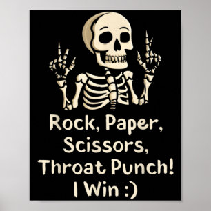 Póster Rock, tijeras de papel tira de trote, gano una div