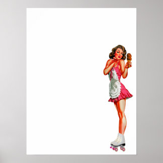 Póster Rockabetty de patinaje sobre ruedas