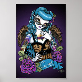 Póster Rockabilly Baby Tattoo Angel Poster