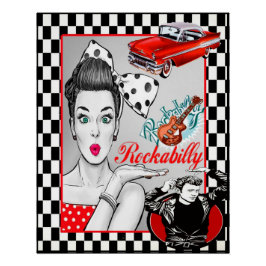 Póster Rockabilly retro 50