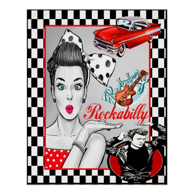 Póster Rockabilly retro 50 (Anverso)