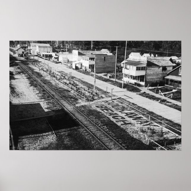 Póster Rockaway, Oregon Beach y Main Street Photograap (Frente)