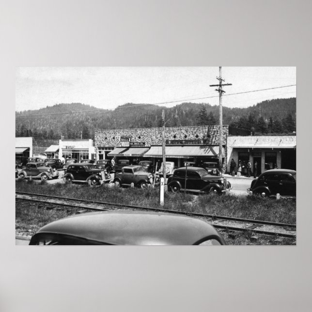 Póster Rockaway, Oregon Main Business Section (Frente)