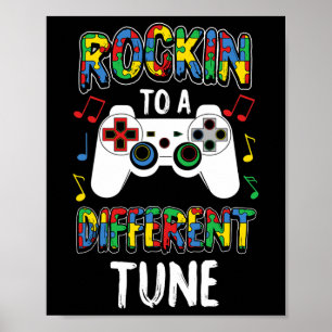 Póster Rockear A Otro Amante Del Autismo De Tune