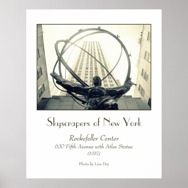 Póster 'Rockefeller Center & Atlas' (Frente)