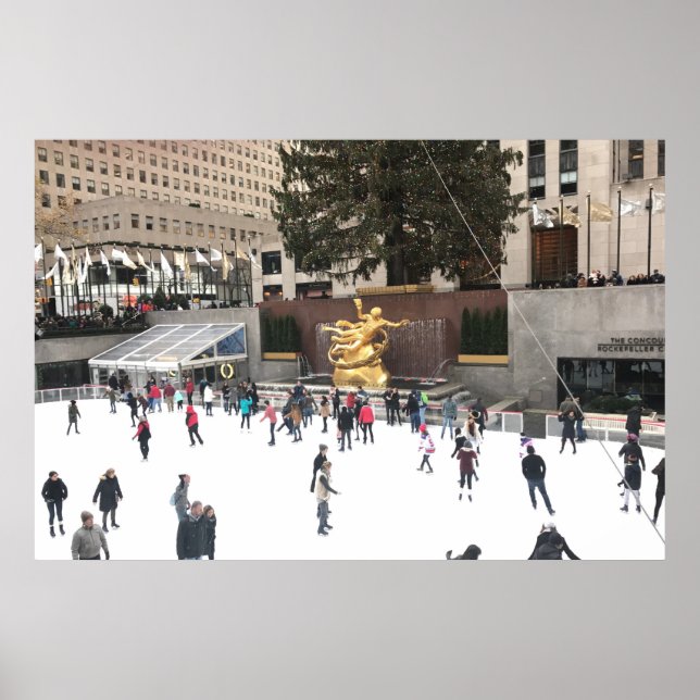 Póster Rockefeller Center Ice Skating Rink NYC Fotografía (Frente)
