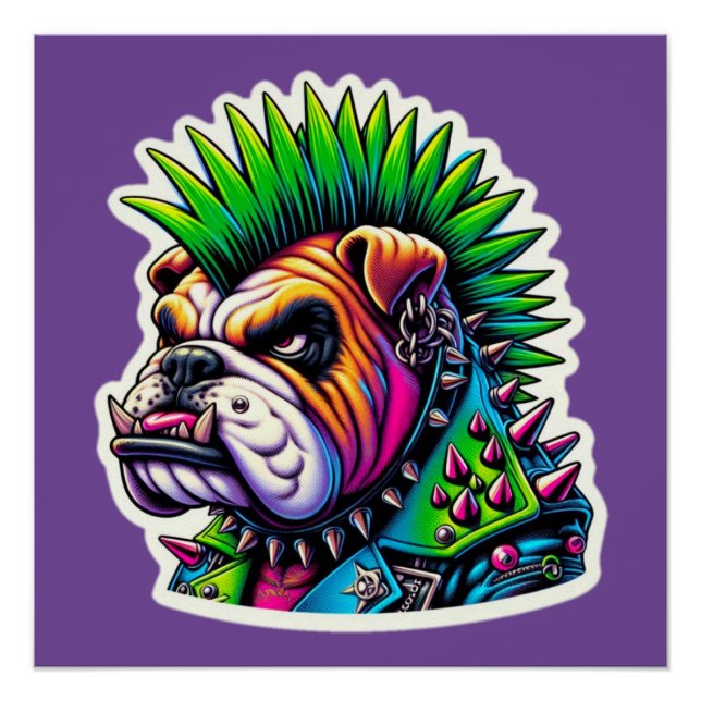 Póster ROCKER DE PUNK DE bulldog 7 (Anverso)