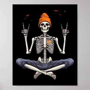 Póster Rocker Skeleton Cap Skater Guay Halloween Punk Roc