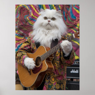 Póster Rockero blanco persa