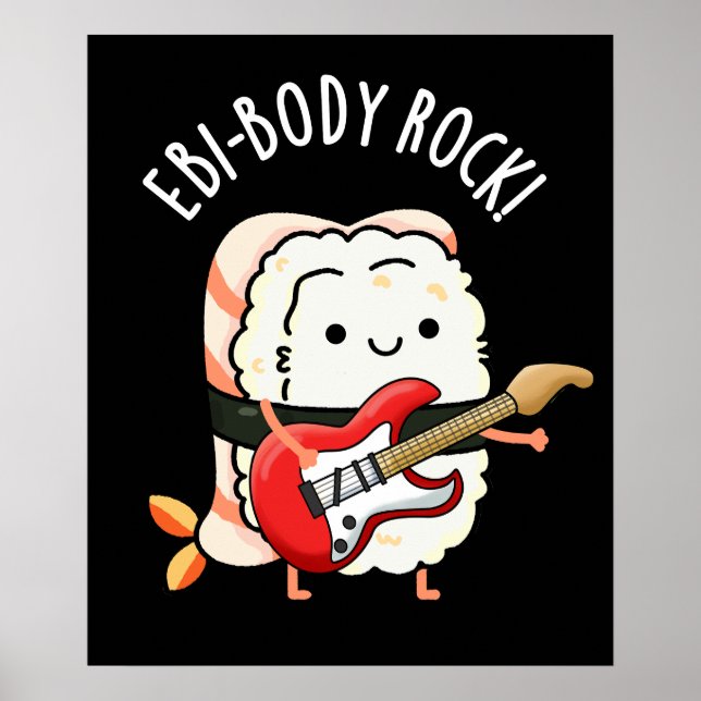 Póster Rockero divertido Sushi Pun Dark BG (Frente)