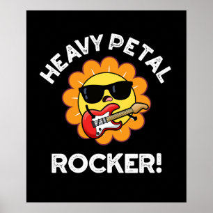 Póster Rockero Petal Funny Flor Pun Oscuro BG