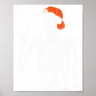 Póster Rockero Skeleton Hand Rock On Costume Fun Hallowee