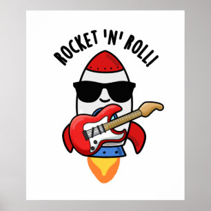 Póster Rocket And Rolly Funny Rocket Pun