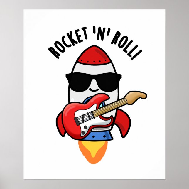 Póster Rocket And Rolly Funny Rocket Pun (Frente)