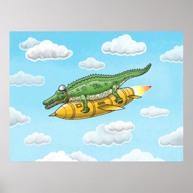 Póster Rocket Crocodile (Frente)