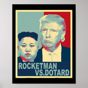 Póster Rocketman Vs El Chocho Kim Jong Un Divertido Trump