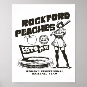 Póster Rockford Peaches Women's Bysebyll Team 1943 - Copy