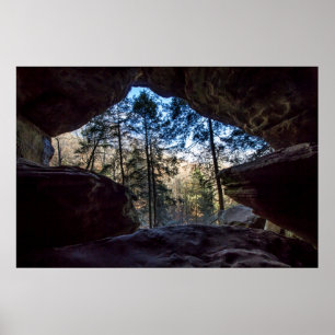 Póster Rockhouse, Parque Estatal Hocking Hills, Ohio