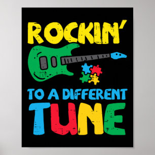 Póster Rockin A Diferentes Concienciaciones De Autismo De