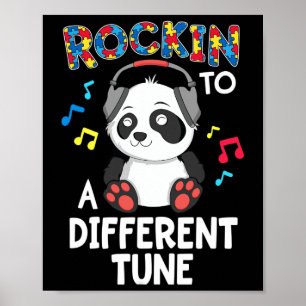 Póster Rockin' A Otra Tune Panda Autism Awareness