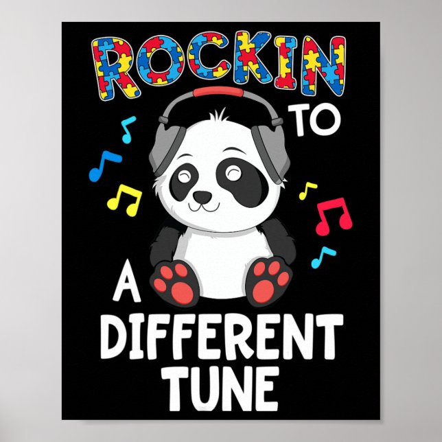 Póster Rockin' A Otra Tune Panda Autism Awareness (Frente)