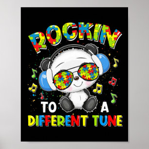 Póster Rockin' A Otra Tune Panda Autism Awareness