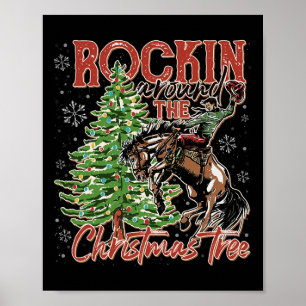 Póster Rockin' alrededor de los Navidades Cowboy Tree San