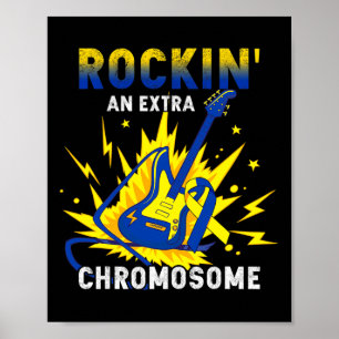 Póster Rockin' Un Síndrome Abajo De La Guitarra Cromosómi