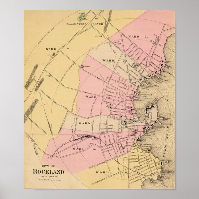 Póster Rockland, Poster de Maine 1885 (Frente)
