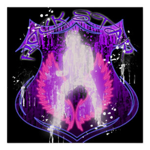 Póster RockStar - Diseño exclusivo - Púrpura y Azul