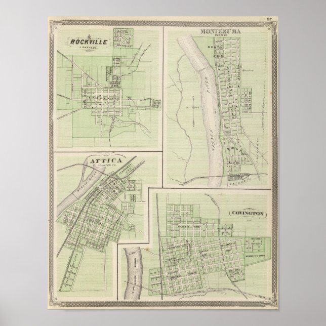 Póster Rockville, Parke Co, Montezuma, Parke Co (Frente)
