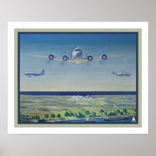 Póster Rockwell Kent 1944 "América en paz" (Frente)