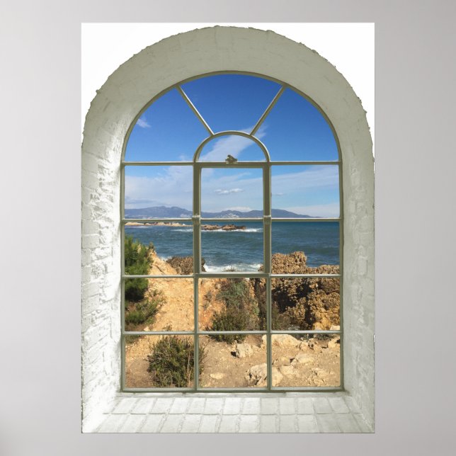 Póster Rocky Beach Faux Window (Frente)
