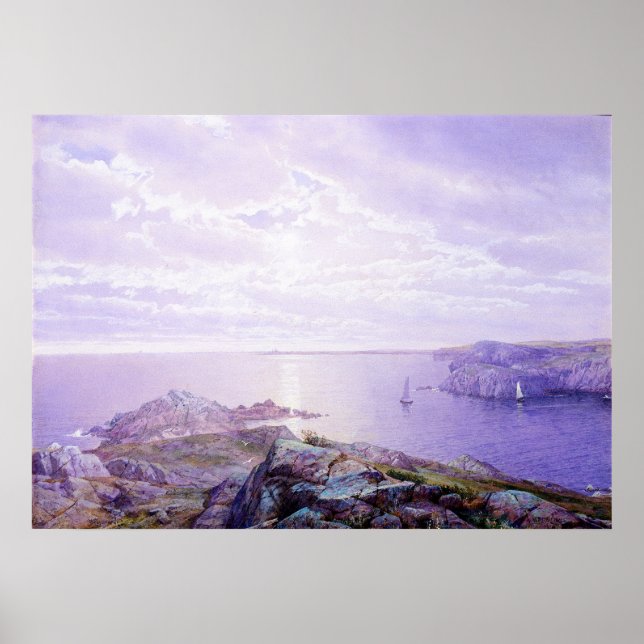 Póster Rocky Cove de William Trost Richards (Frente)