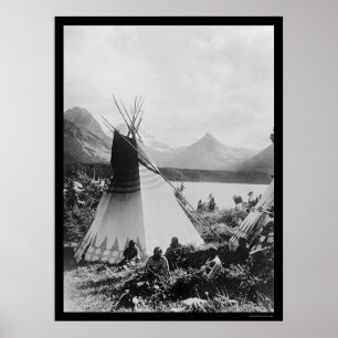 Póster Rocky Mountain Park Indians 1895