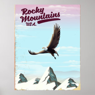 Póster Rocky Mountains Estados Unidos poster de viajes Vi