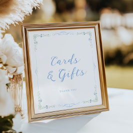 Póster Rococo Blue Frame Cards & Gifts