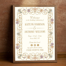 Póster Rococo Revival Elegant Vintage Floral Wedding