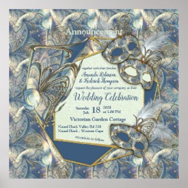 Póster Rococo rico Romantic Gold Relieves y máscaras