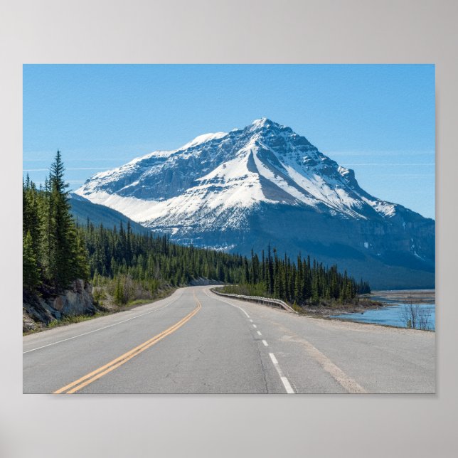 Póster Rocosas canadienses - Carretera Icefields Parkway  (Frente)